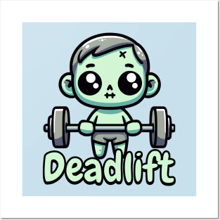 Deadlift. Cute Zombie Deadlifting Pun Posters and Art